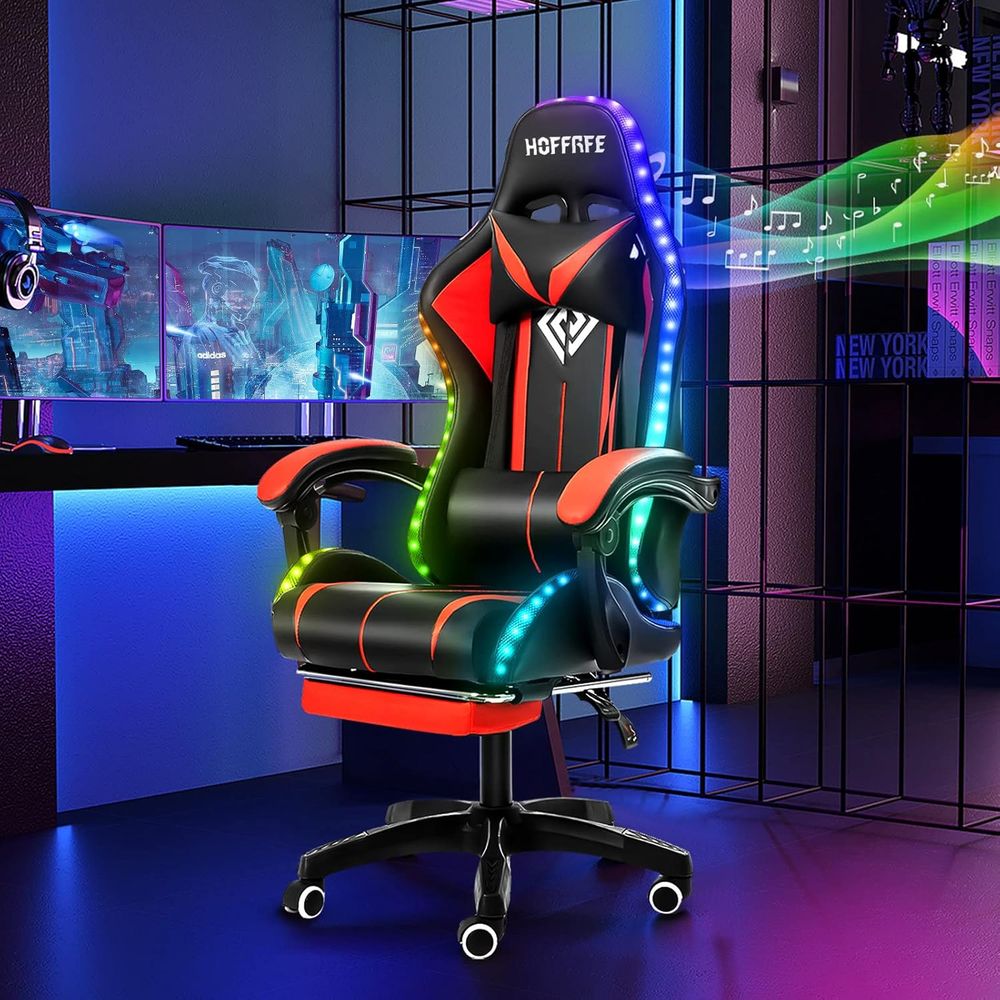 Rgb Gaming Chair - كرسي ألعاب RGB مع سماعات ووظيفة