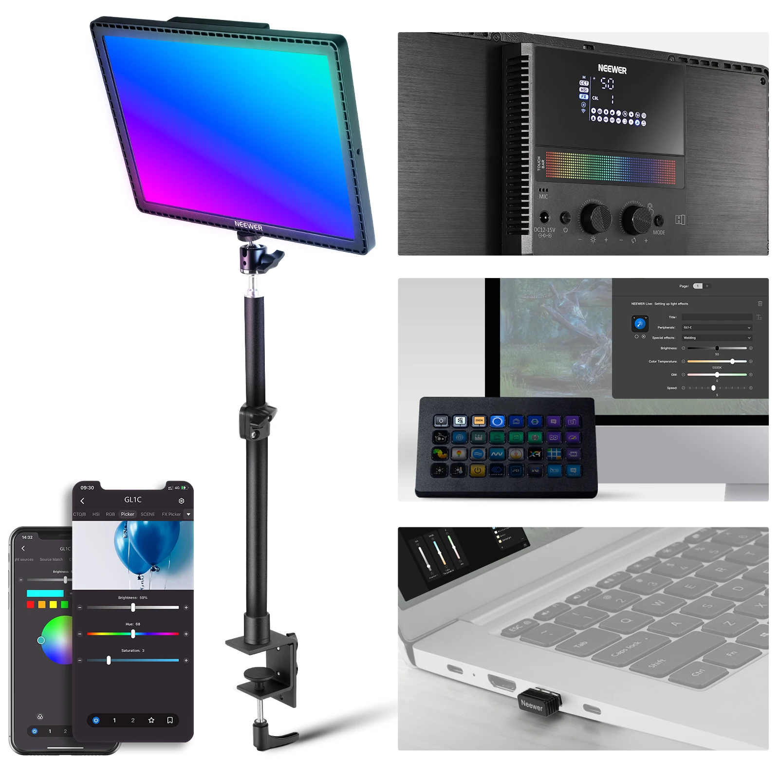 Led Light Panel Stream - ضوء لوحة LED ناعم NEEWER GL1C