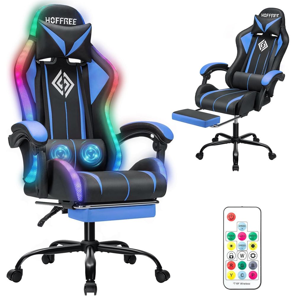 Rgb Gaming Chair - كرسي ألعاب LED مع خاصية التدليك