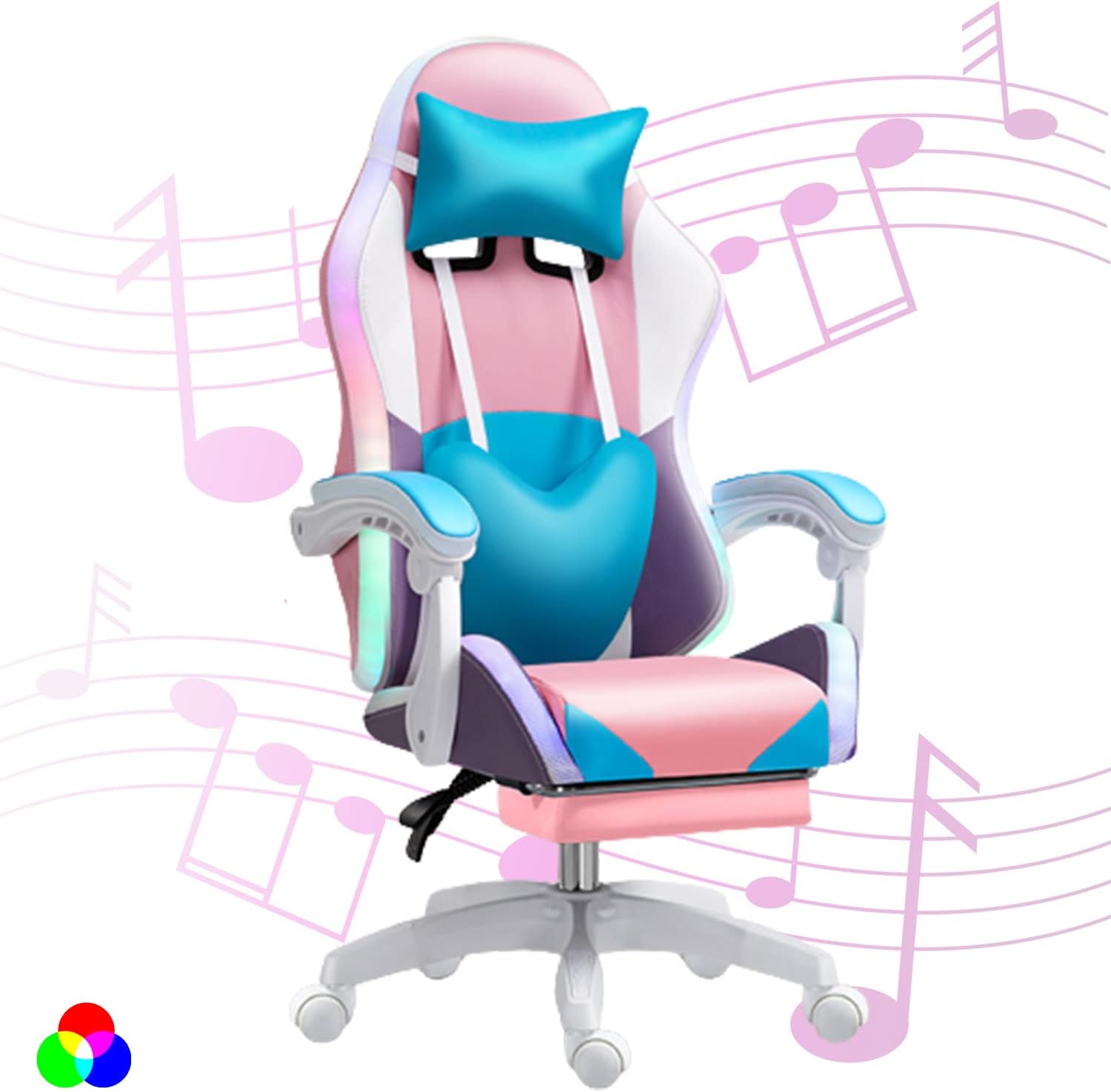 Rgb Gaming Chair - كرسي ألعاب RGB LED للبالغين، كرسي