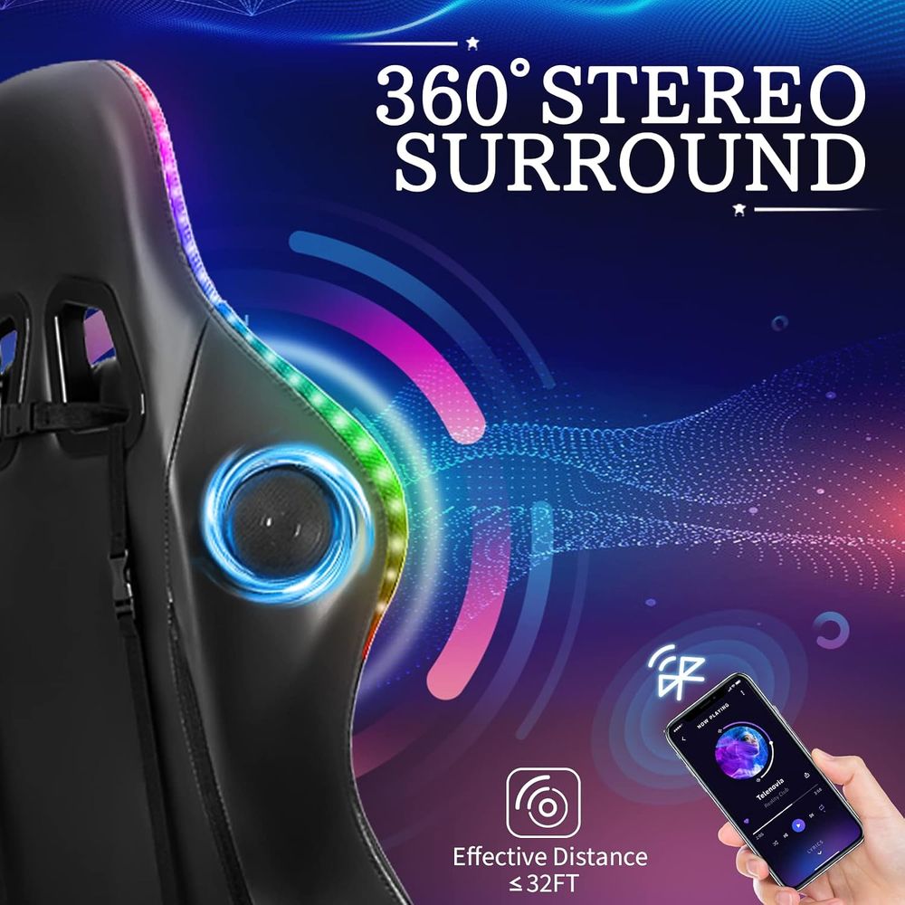 كرسي ألعاب RGB مع سماعات ووظيف - مراجعة Rgb Gaming Chair وسعره