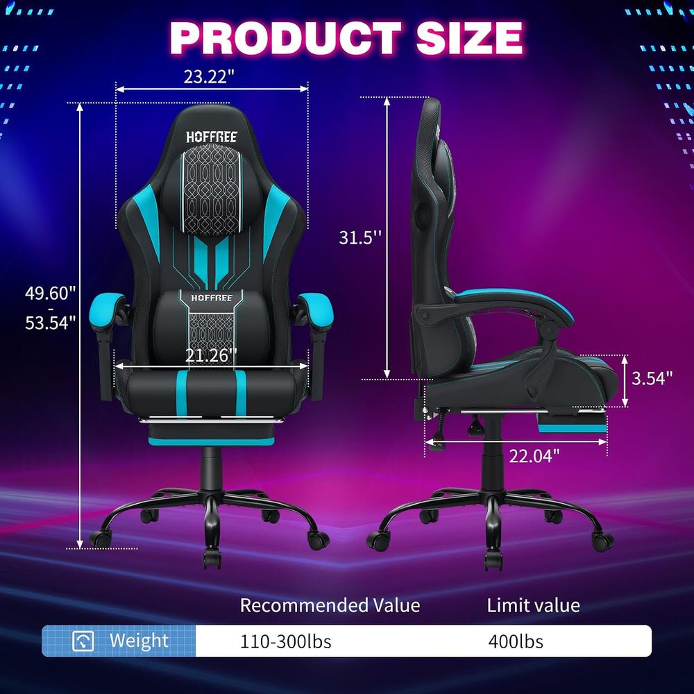 كرسي ألعاب مع إضاءة LED ومكبرا - مراجعة Rgb Gaming Chair وسعره