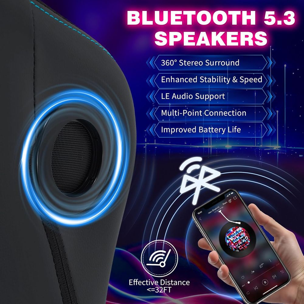 كرسي ألعاب مع إضاءة LED ومكبرا - مراجعة Rgb Gaming Chair وسعره