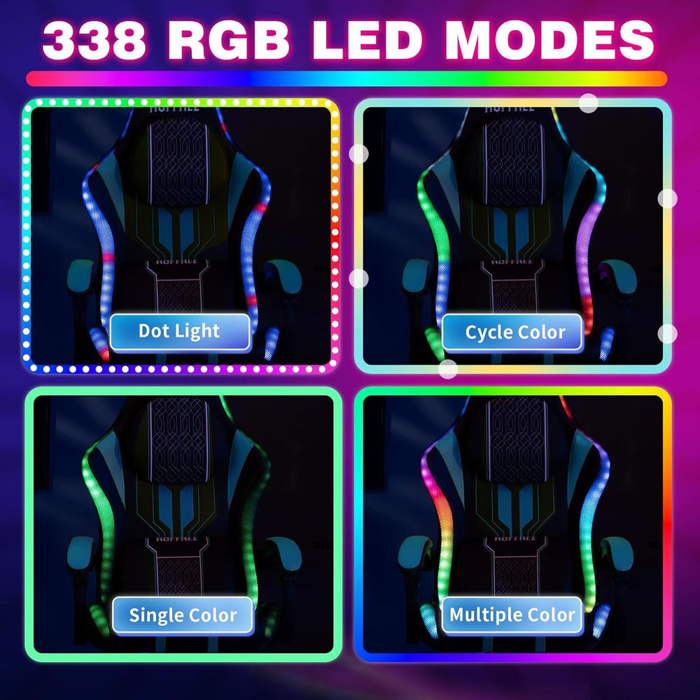 كرسي ألعاب مع إضاءة LED ومكبرا - مراجعة Rgb Gaming Chair وسعره