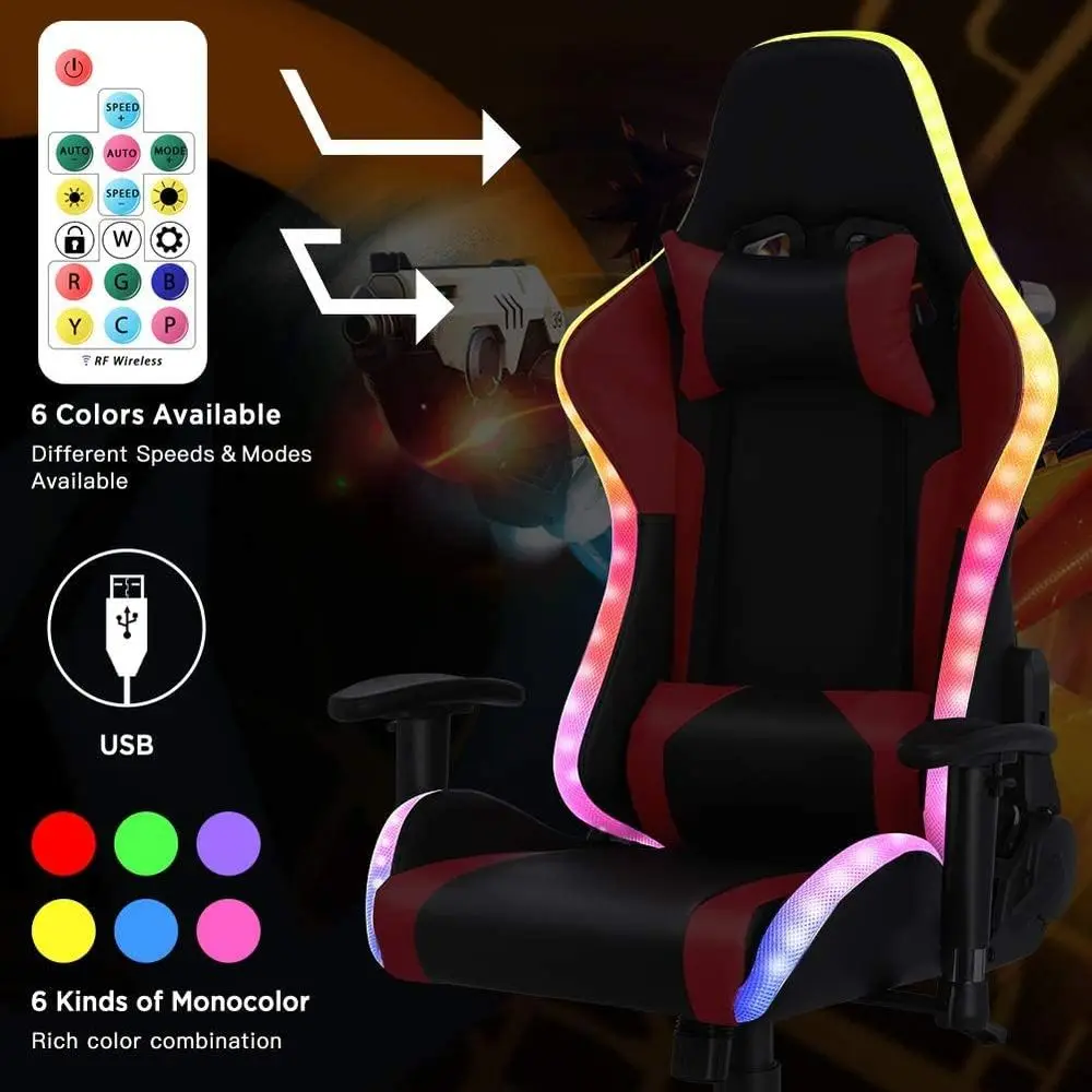 كرسي ألعاب مريح بظهر عالي مع إ - مراجعة Rgb Gaming Chair وسعره