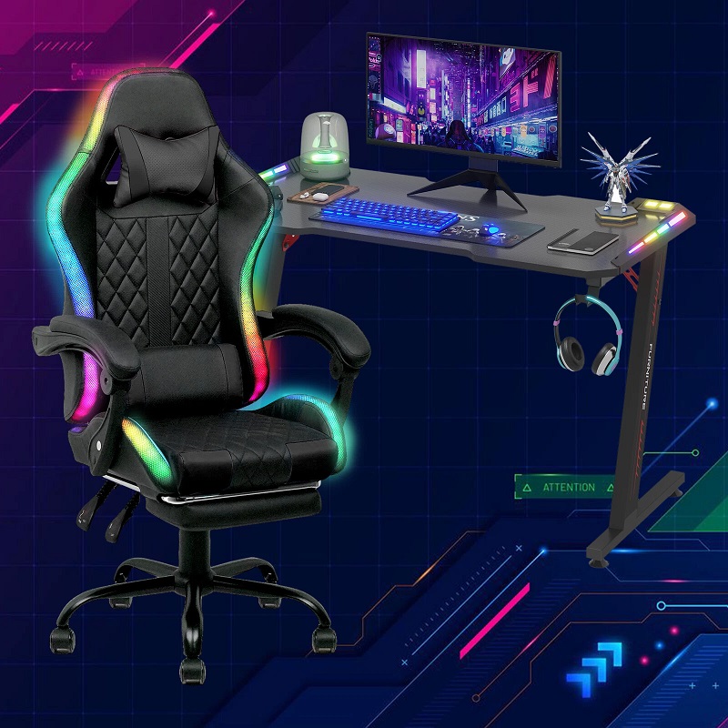 الجملة طاولات وكراسي مريحة سود - مراجعة Rgb Gaming Chair وسعره