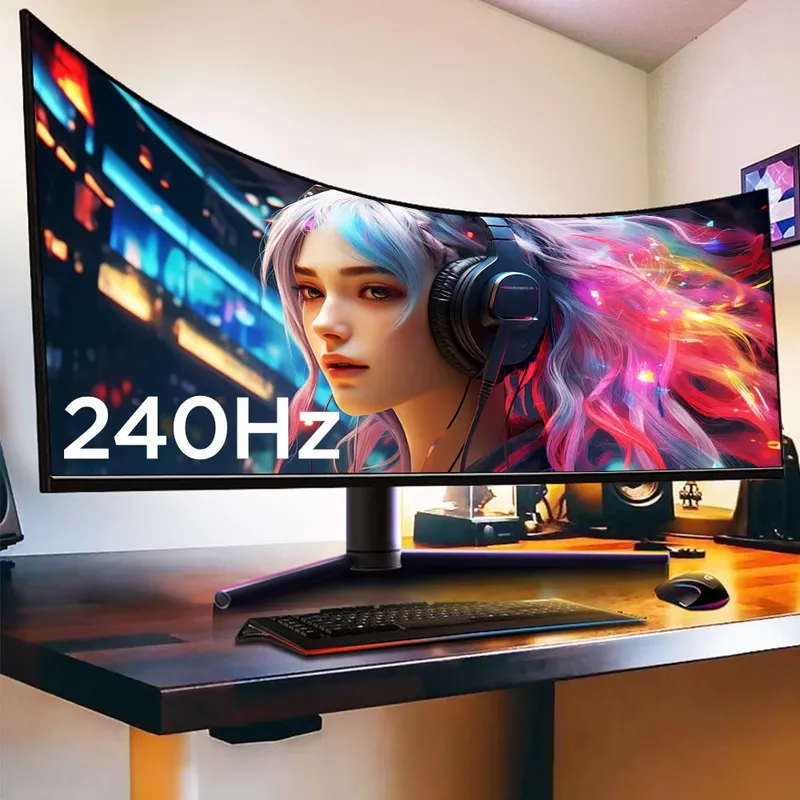 شاشة ألعاب منحنية FY 4K بتردد  - مراجعة Gaming Monitor Curved وسعره