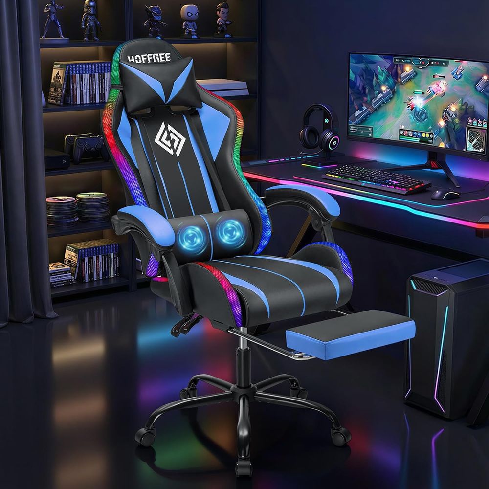 كرسي ألعاب LED مع خاصية التدلي - مراجعة Rgb Gaming Chair وسعره
