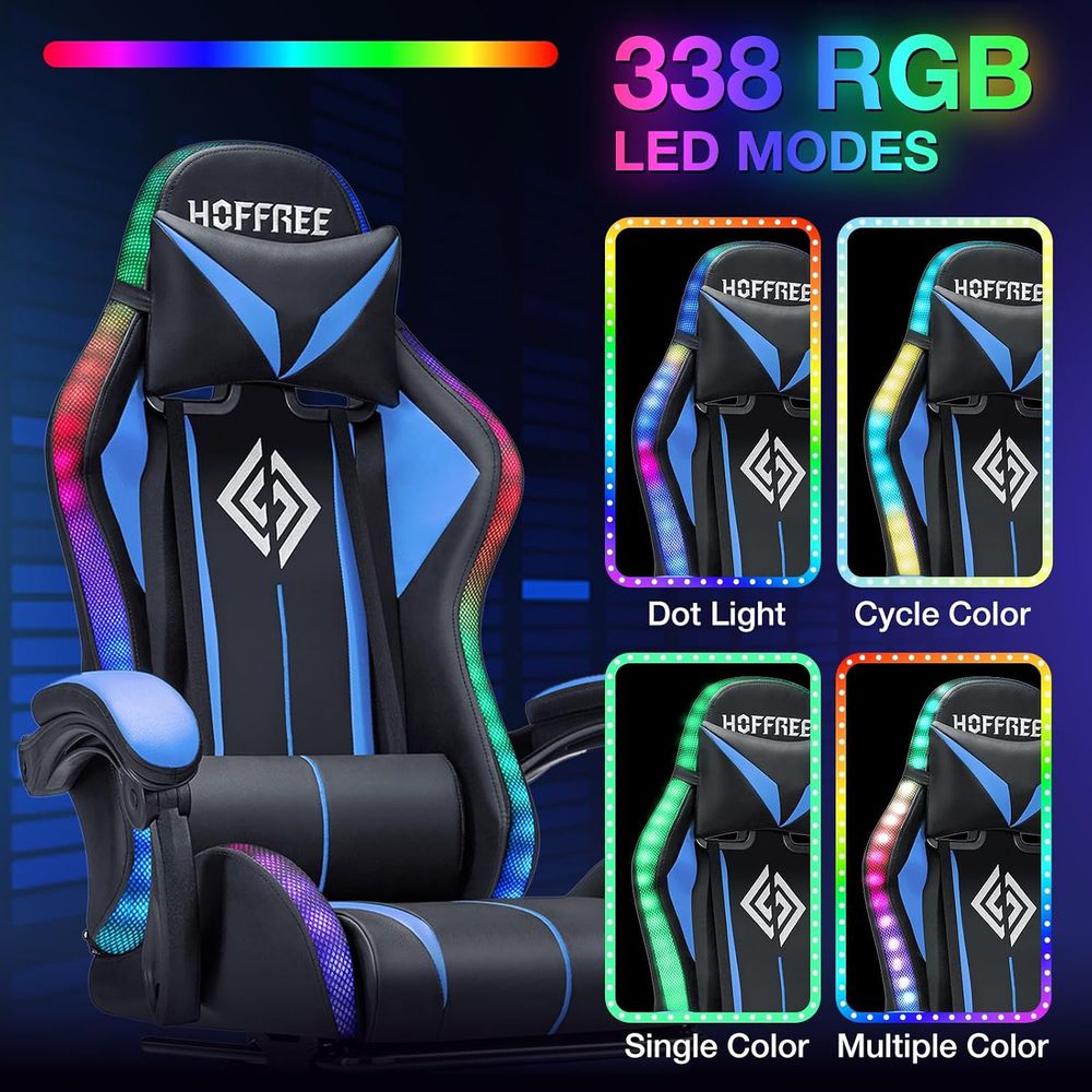 كرسي ألعاب LED مع خاصية التدلي - مراجعة Rgb Gaming Chair وسعره