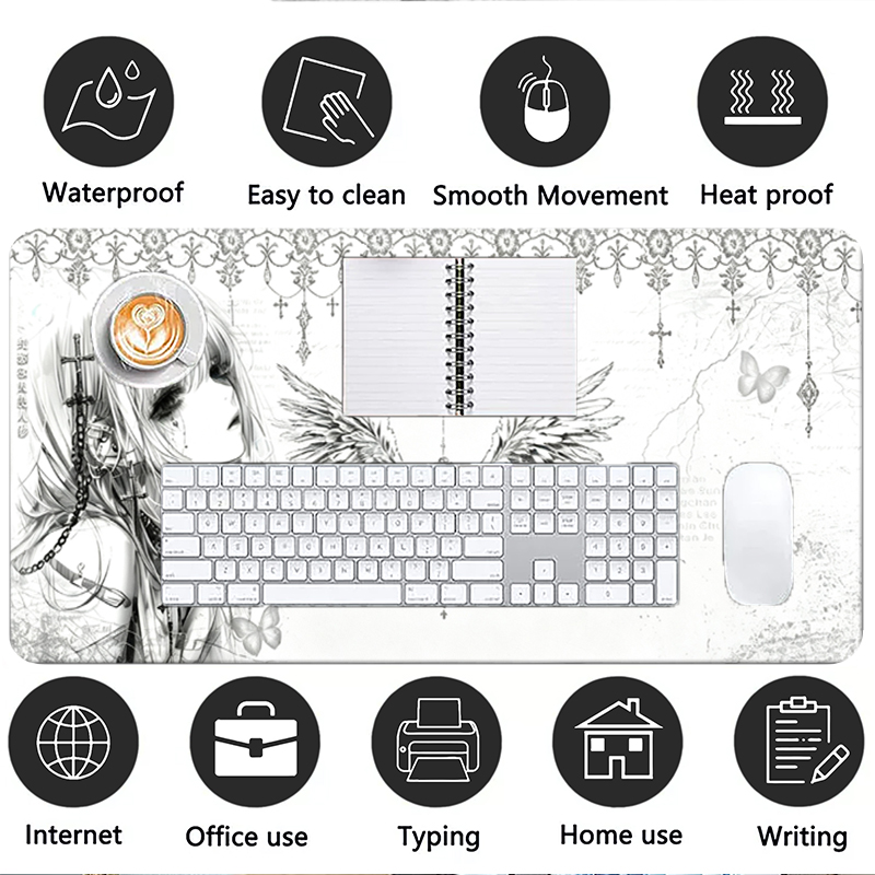 لوحة ماوس جلدية سوداء وبيضاء ب - مراجعة Esports Gaming Keyboard And Mouse وسعره