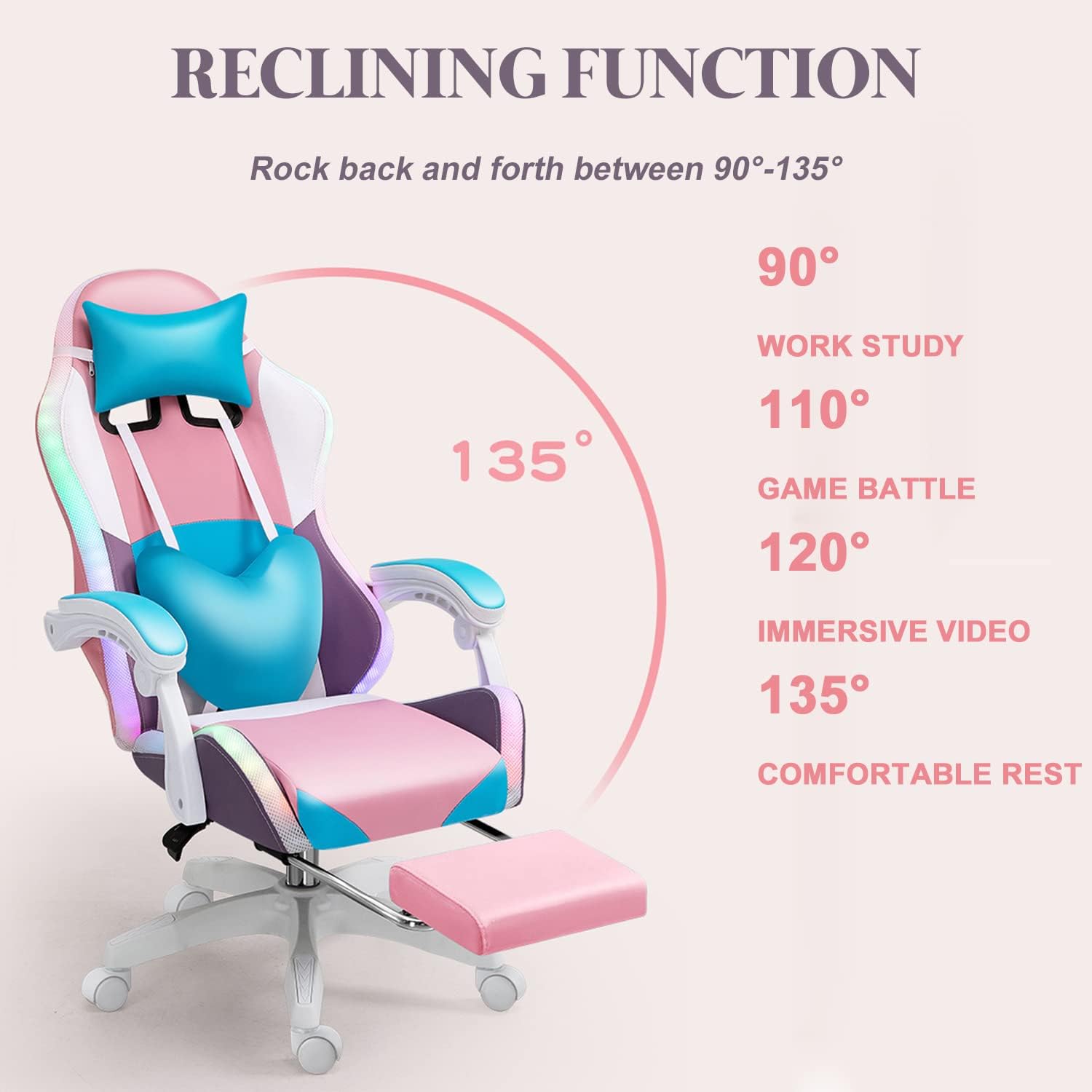 كرسي ألعاب RGB LED للبالغين، ك - مراجعة Rgb Gaming Chair وسعره